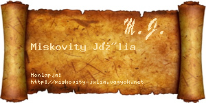 Miskovity Júlia névjegykártya